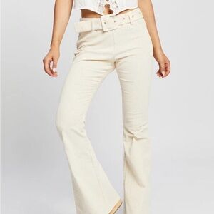 Elegant Cream Flare & Wide Leg Jeans